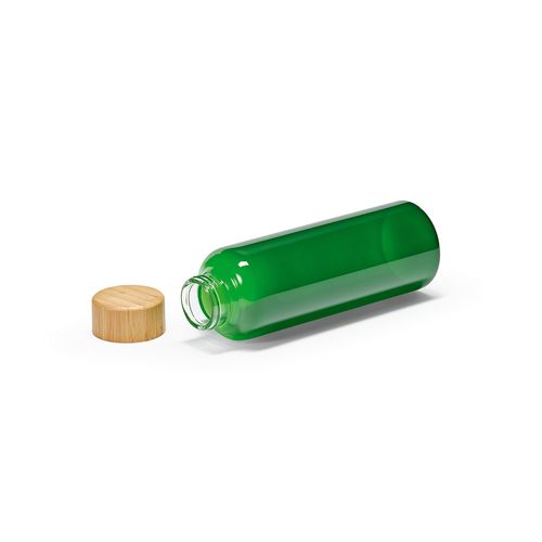 Gourde Indus en verre borosilicate,bouchon bambou 510ml. Etanche