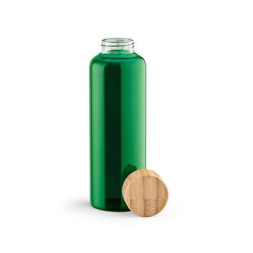 green Botella Indus; vidrio borosilicato, tapa bambú, 510 ml. Hermética