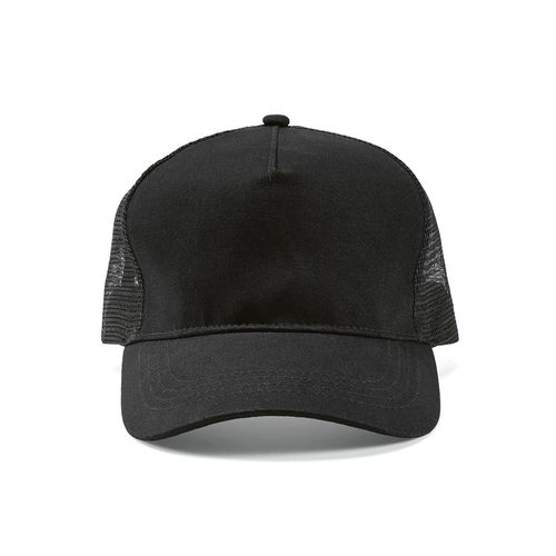black Gorra Zappa de rPET y rCotton. 5 paneles y cierre a presión