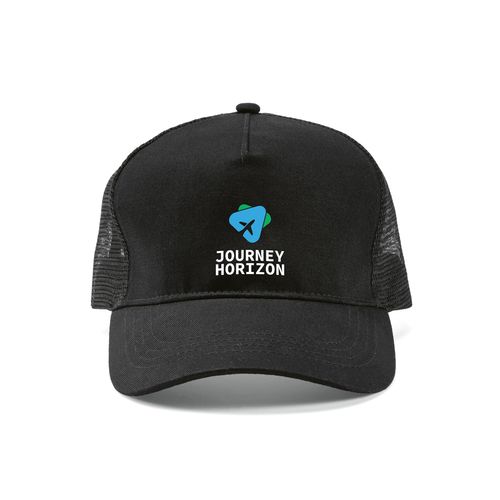 black Gorra Zappa de rPET y rCotton. 5 paneles y cierre a presión