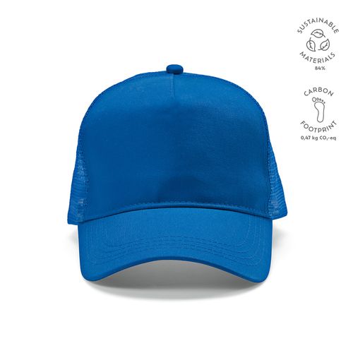 blue Gorra Zappa de rPET y rCotton. 5 paneles y cierre a presión