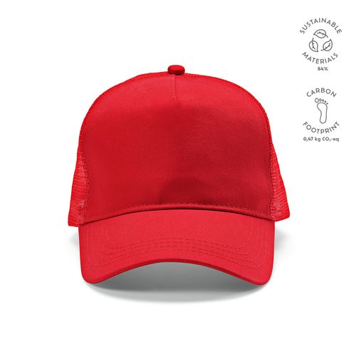 red Gorra Zappa de rPET y rCotton. 5 paneles y cierre a presión