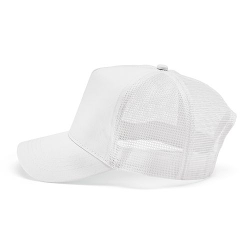 white Gorra Zappa de rPET y rCotton. 5 paneles y cierre a presión