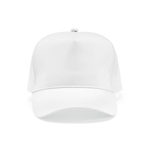 white Gorra Zappa de rPET y rCotton. 5 paneles y cierre a presión