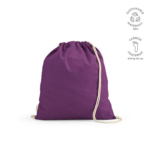 Sac à cordon Lhotse rCOTON 140 g/m². Cordon en coton recyclé
