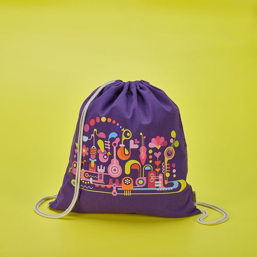 Sac à cordon Lhotse rCOTON 140 g/m². Cordon en coton recyclé