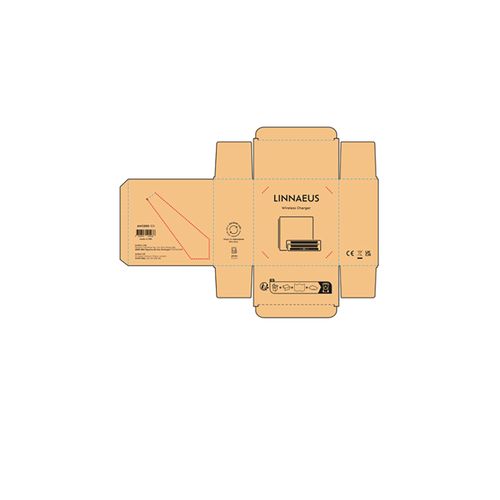 black Cargador inalámbrico Linnaeus; de rPU, 15 W. Puerto USB-C