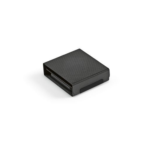 black Cargador inalámbrico Linnaeus; de rPU, 15 W. Puerto USB-C