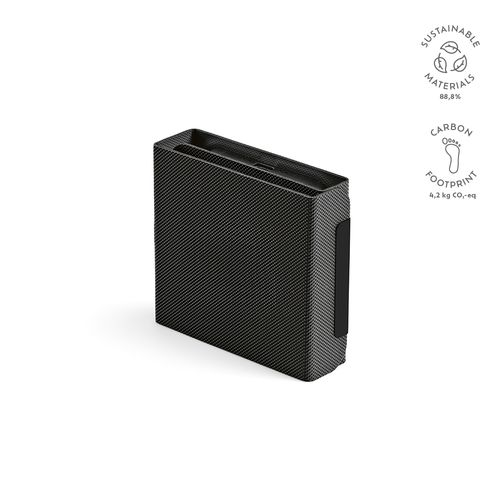 black Cargador inalámbrico Linnaeus; de rPU, 15 W. Puerto USB-C
