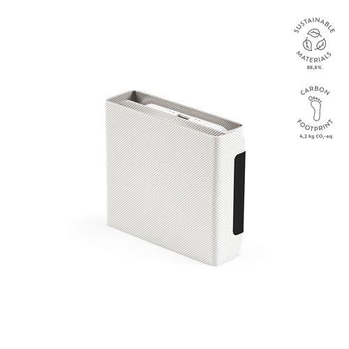 white Cargador inalámbrico Linnaeus; de rPU, 15 W. Puerto USB-C