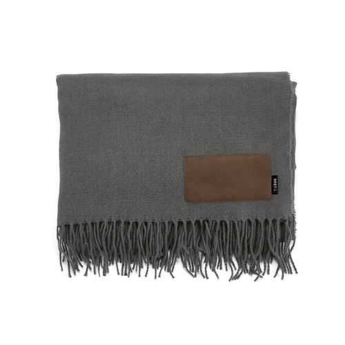 gris oscuro Manta Lichtenstein de rPET de 180 gsm. Con parche personalizable