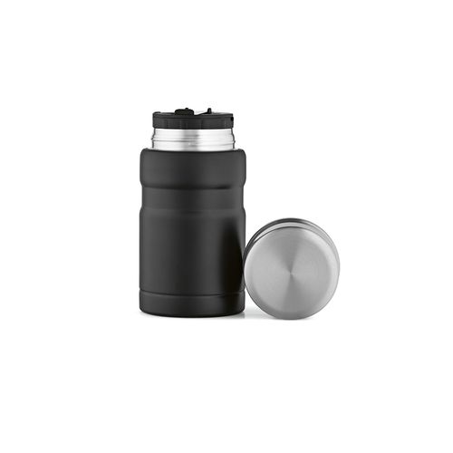 black Termo Dali 800; rInox, 810 ml. Doble pared. Con cuchara plegable