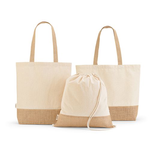 natural Bolsa de compra Mauna Kea de rCotton de 220 gsm y yute de 275 gsm