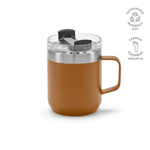 Taza Shinano; de rInox de 440 ml. Doble pared y tapa giratoria