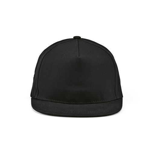 black Gorra Cornell de rCotton de 280 gsm. 5 paneles y cierre a presión