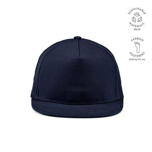 blue Gorra Cornell de rCotton de 280 gsm. 5 paneles y cierre a presión