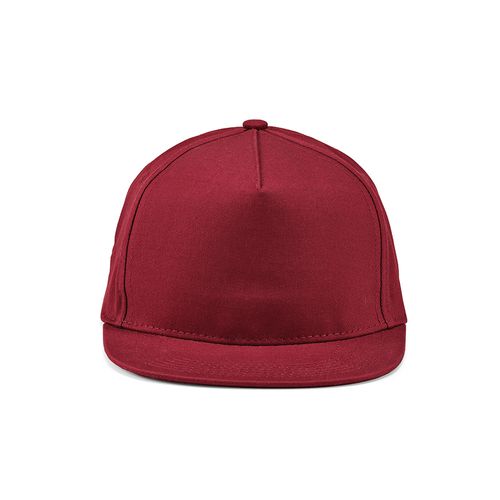 burdeos Gorra Cornell de rCotton de 280 gsm. 5 paneles y cierre a presión