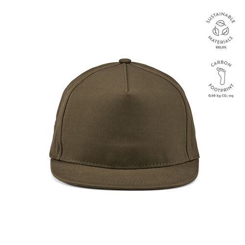ejército verde Gorra Cornell de rCotton de 280 gsm. 5 paneles y cierre a presión