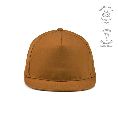 camel Gorra Cornell de rCotton de 280 gsm. 5 paneles y cierre a presión