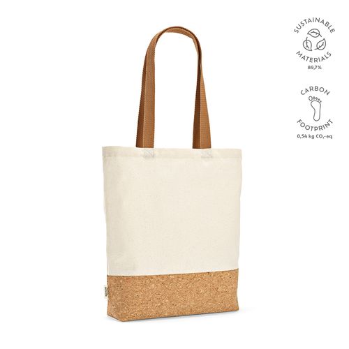 Bolsa de Compra Chimborazo de Algodón reciclado  180 gsm y Corcho