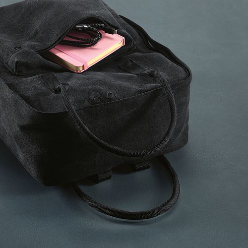 Mochila Stockholm  18L Algodón reciclado de 450 gsm. Asas rPET.