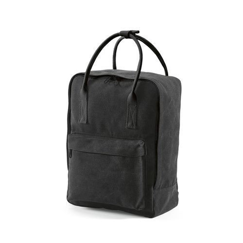 black Mochila Stockholm 18L Algodón reciclado de 450 gsm. Asas rPET.