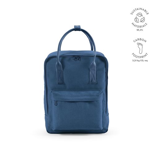 blue Mochila Stockholm 18L Algodón reciclado de 450 gsm. Asas rPET.