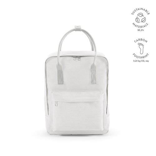white Mochila Stockholm 18L Algodón reciclado de 450 gsm. Asas rPET.