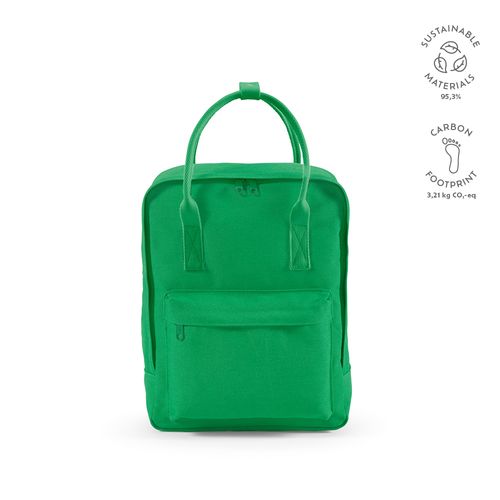 green Mochila Stockholm 18L Algodón reciclado de 450 gsm. Asas rPET.
