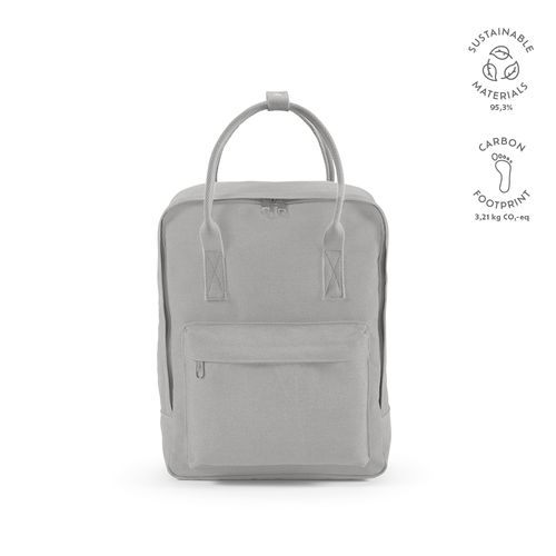 gris claro Mochila Stockholm 18L Algodón reciclado de 450 gsm. Asas rPET.