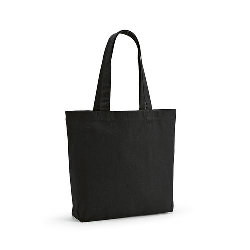 black Bolsa de Compra Aconcagua; rCotton 280 gsm. Asas 65 cm y fuelle