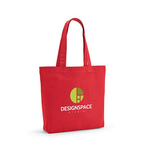 red Bolsa de Compra Aconcagua; rCotton 280 gsm. Asas 65 cm y fuelle