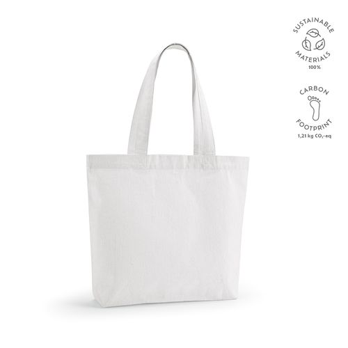 white Bolsa de Compra Aconcagua; rCotton 280 gsm. Asas 65 cm y fuelle