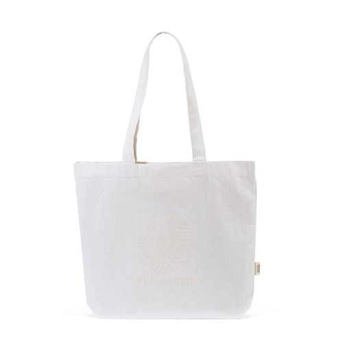 white Bolsa de Compra Aconcagua; rCotton 280 gsm. Asas 65 cm y fuelle