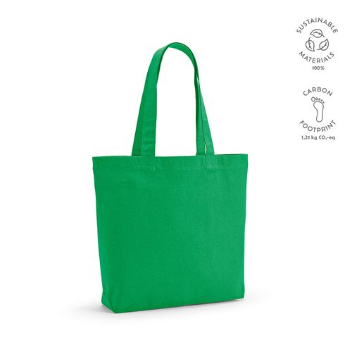 green Bolsa de Compra Aconcagua; rCotton 280 gsm. Asas 65 cm y fuelle