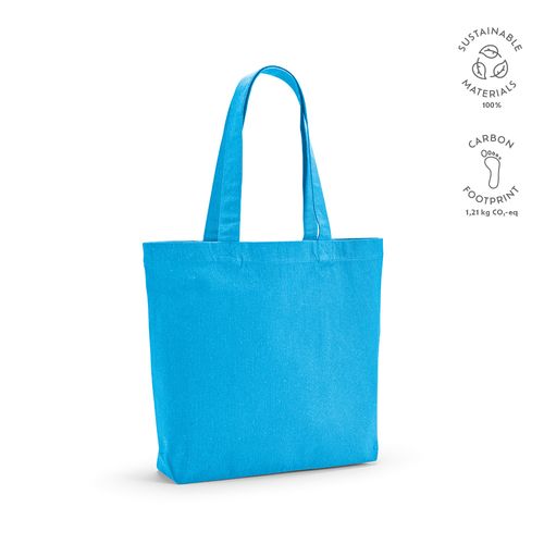 azul claro Bolsa de Compra Aconcagua; rCotton 280 gsm. Asas 65 cm y fuelle