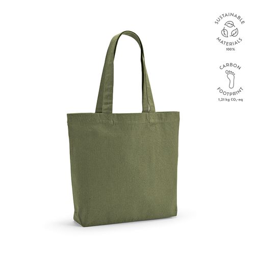 ejército verde Bolsa de Compra Aconcagua; rCotton 280 gsm. Asas 65 cm y fuelle