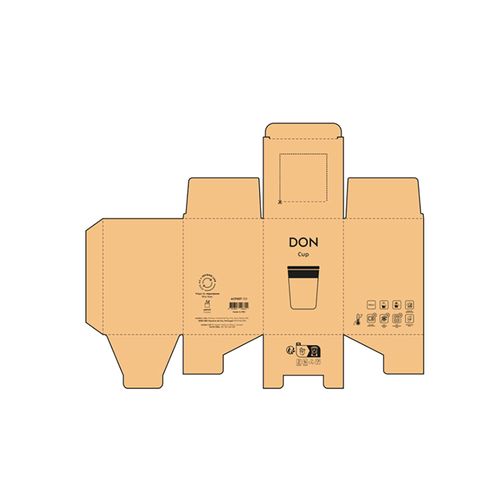 azul mate Vaso de viaje Don; rInox y tapa de bambú de 400 ml. Doble pared
