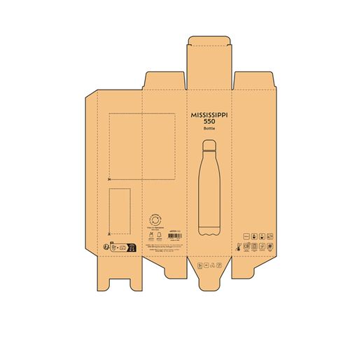 Gourde Mississippi 550 rInox 535ml. Double paroi, étanche.