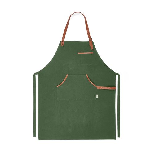 ejército verde Delantal Goya en algodón reciclado de 300 gsm y detalles en rPU