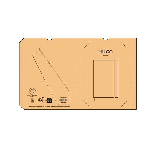 Carnet Hugo couverture en briques lait recyc., 160p 70g/m²