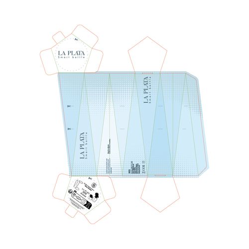 Botella La Plata rInox ; 650 ml. Aislada al vacío, hermética. Led