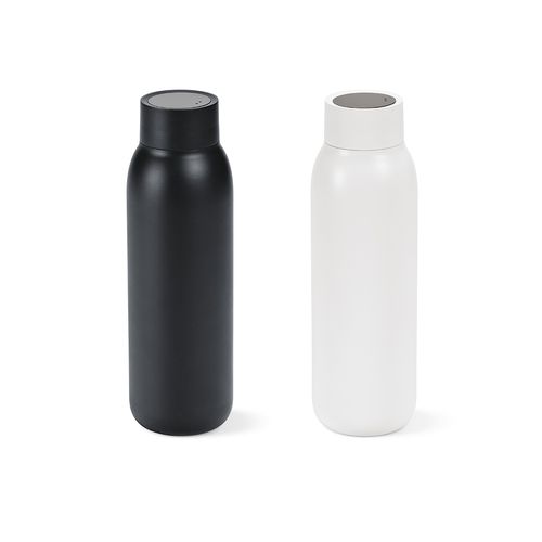 white Botella La Plata rInox ; 650 ml. Aislada al vacío, hermética. Led