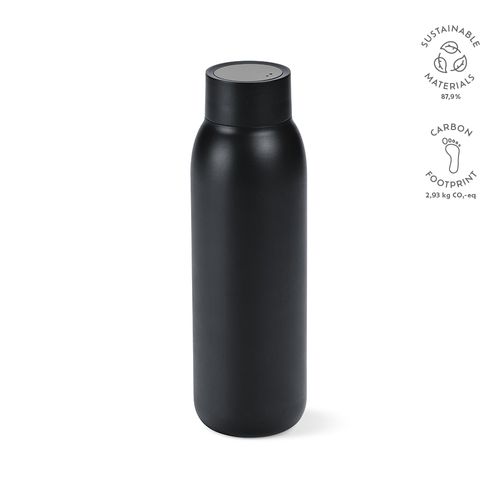 black Botella La Plata rInox ; 650 ml. Aislada al vacío, hermética. Led