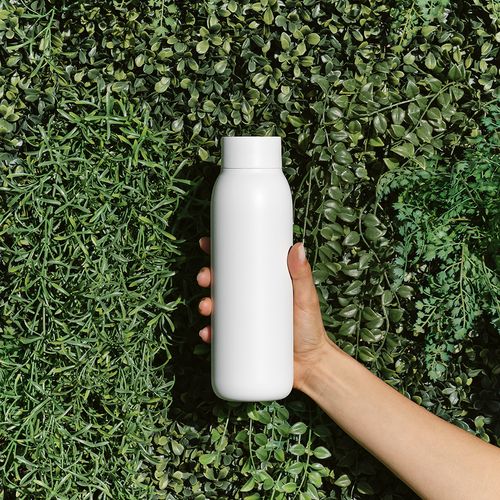 white Botella La Plata rInox ; 650 ml. Aislada al vacío, hermética. Led
