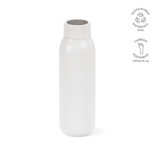 white Botella La Plata rInox ; 650 ml. Aislada al vacío, hermética. Led