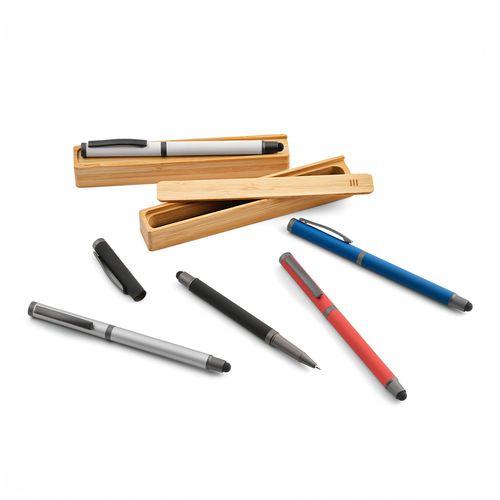 Stylo Woolf en inox recyclé, touch & encre noire 1 km