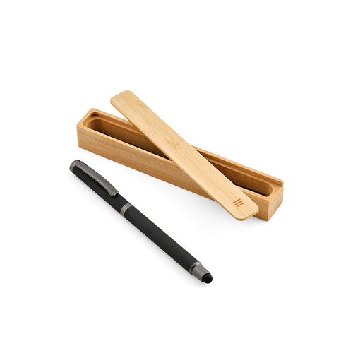 Stylo Woolf en inox recyclé, touch & encre noire 1 km