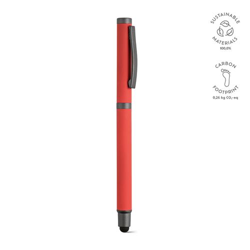 red Bolígrafo táctil Woolf;de rInox. Tinta Dokumental® negra de 1 km