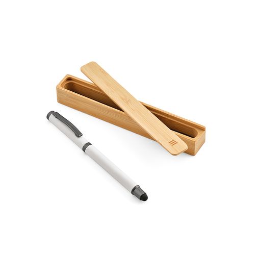 white Bolígrafo táctil Woolf;de rInox. Tinta Dokumental® negra de 1 km